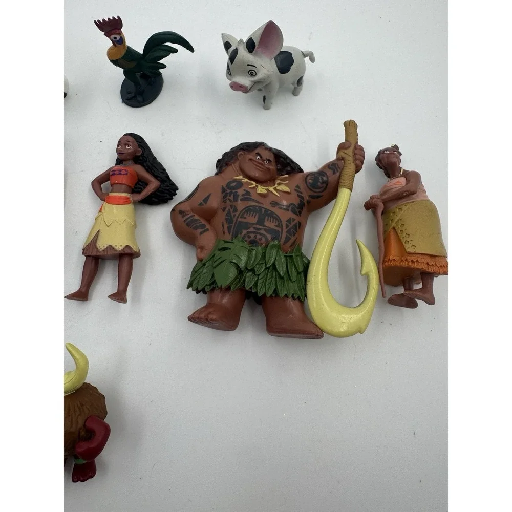 Disney Moana Maui, Father Chief Tui Pua Pig Hei Hei Lava Figures Cake Toppers